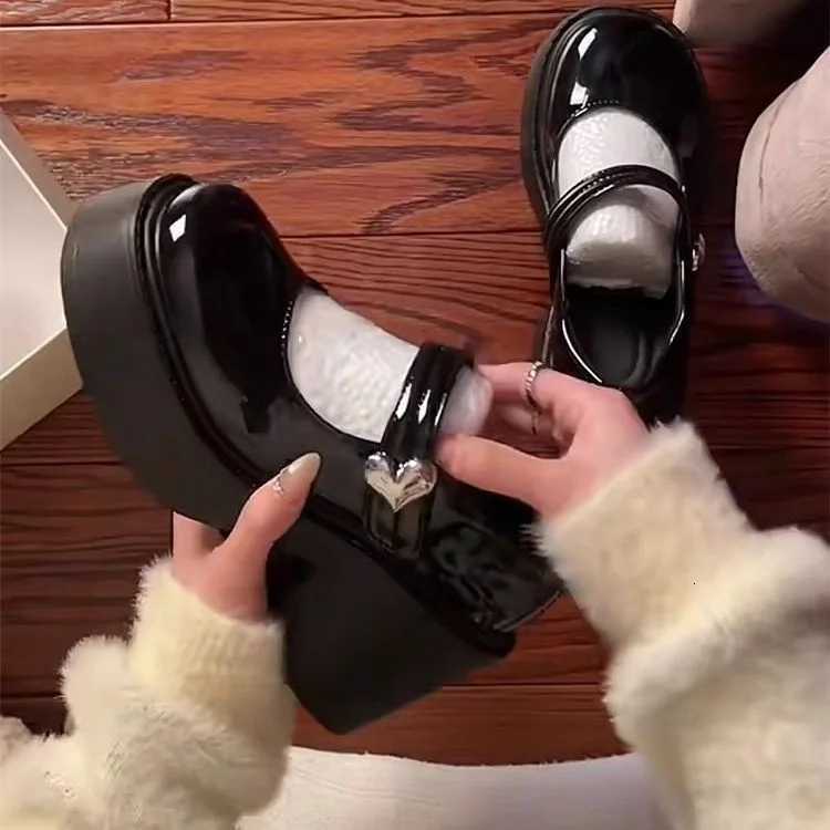 Briti Sle thi talons femmes oes printemps été Nouveau grosse tête augmentant single oes romain sle plate bouche oesxj250919