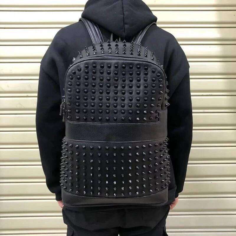 Designer Bags European And American Fashion Personalized Rivet Decoration Backpack 2025 New Large Capacity Punk Motorcycle Style Women's Bag