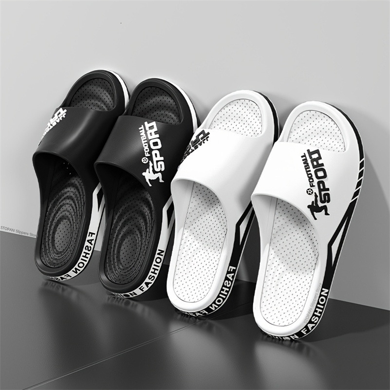 mens slippers summer PVC mens soft slippers outdoor sports thick anti slip cool slippers beach bathroom home sandals 250918