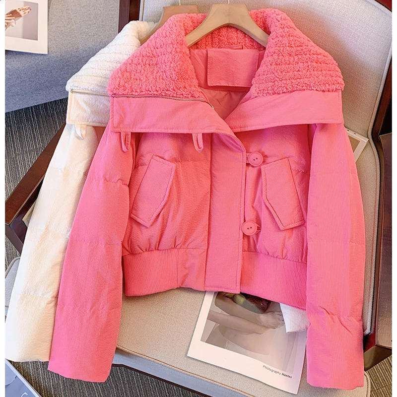 High Quality 2025 Women Jacket Fashion Winter Clothes turtleneck Thick Bread Coat Short Korean Splicing Cotton Lady Outwear Top 250918