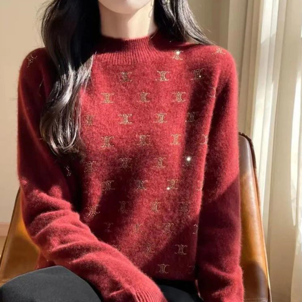 Sweaters Clothes Womens Women Sweaters Womens Fashion Turtleneck Temperament Bottoming Shirt Loose Allmatch Knitting Pullovers Autumn Winter Letter