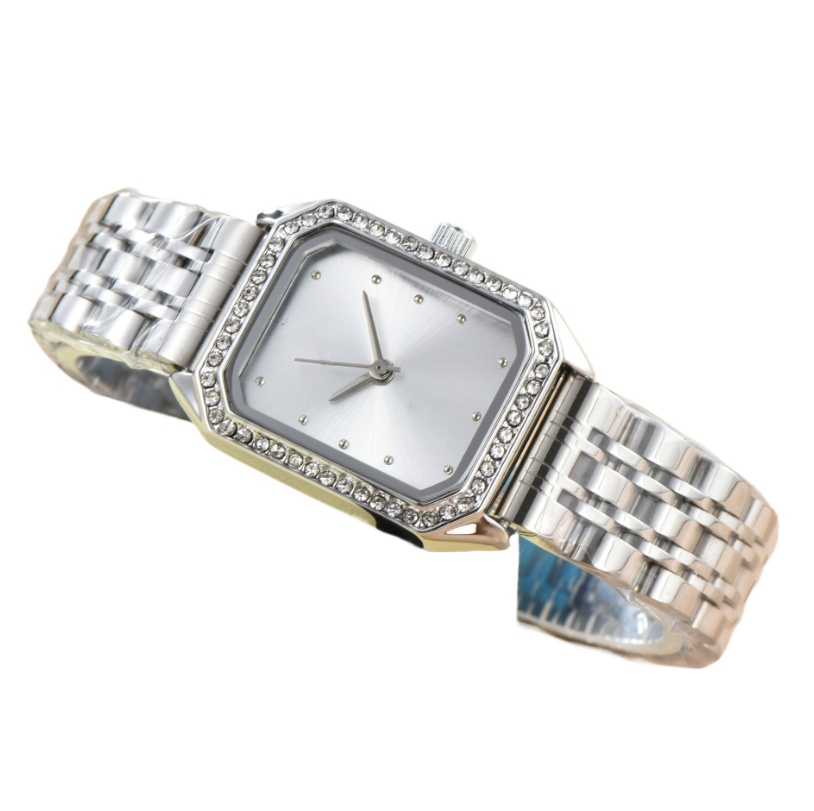 Luxury women ROL9055 Watch Square Watches Designer Diamond Quartz Movement Stainless Steel Bracelet Sapphire Glass Waterproof womens wristwatches