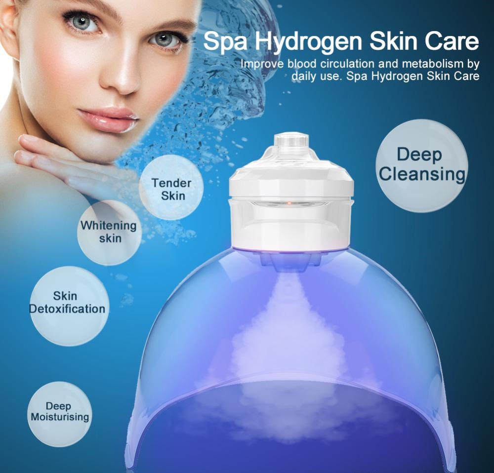 Ultrasonic Nano Mist Hydrogen Oxygen Facial Machine Deep Hydration LED Light Therapy Skin Rejuvenation Device for Pore Cleansing Anti Aging