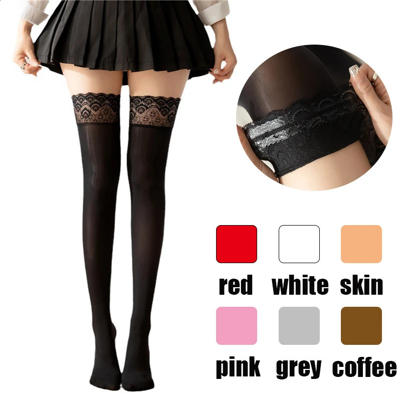 Womens Sexy Thigh High Stockings Smooth Lace Mesh Over Knee Socks Fashion Silicone Nonslip High Quality Ultrathin Long Sock250919