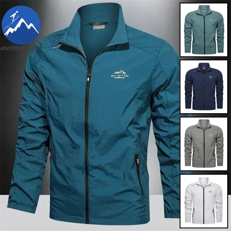 Men Summer Windbreaker Zip Pockets UV Sun Protection Jackets Breathable Ultralight Working Clothes Outdoor Skin Thin Coats Camp250918