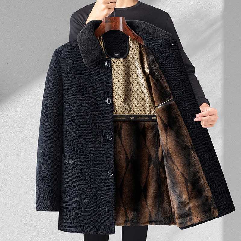Men Woolen Coats Mens business Casual Trench Coat Winter Coat with wool liner Men 2026 Autumn Winter Wool Coat X250919