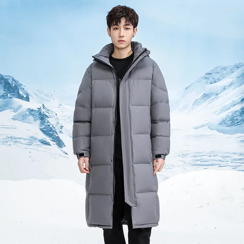 Men's Down Winter Unisex Couple Long Duck Coats Men Hooded Casual Thicker Warm Jackets Quality Man S-4XL