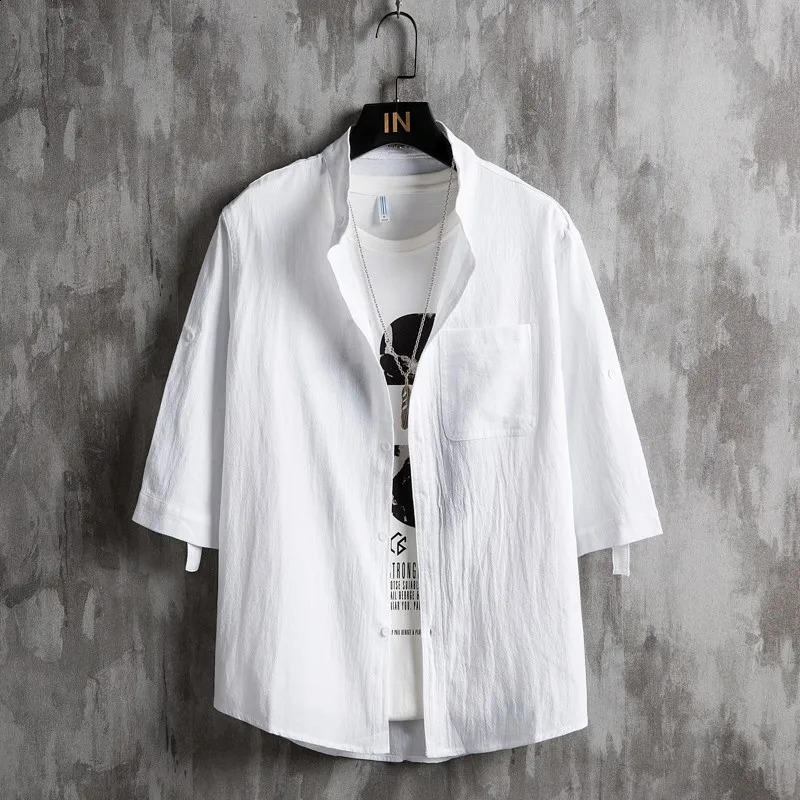 Mens Casual Blouse Cotton Linen Shirt Loose Tops Long Sleeve Tee Shirt Spring Summer Thin Casual Handsome Mens Shirts 250919