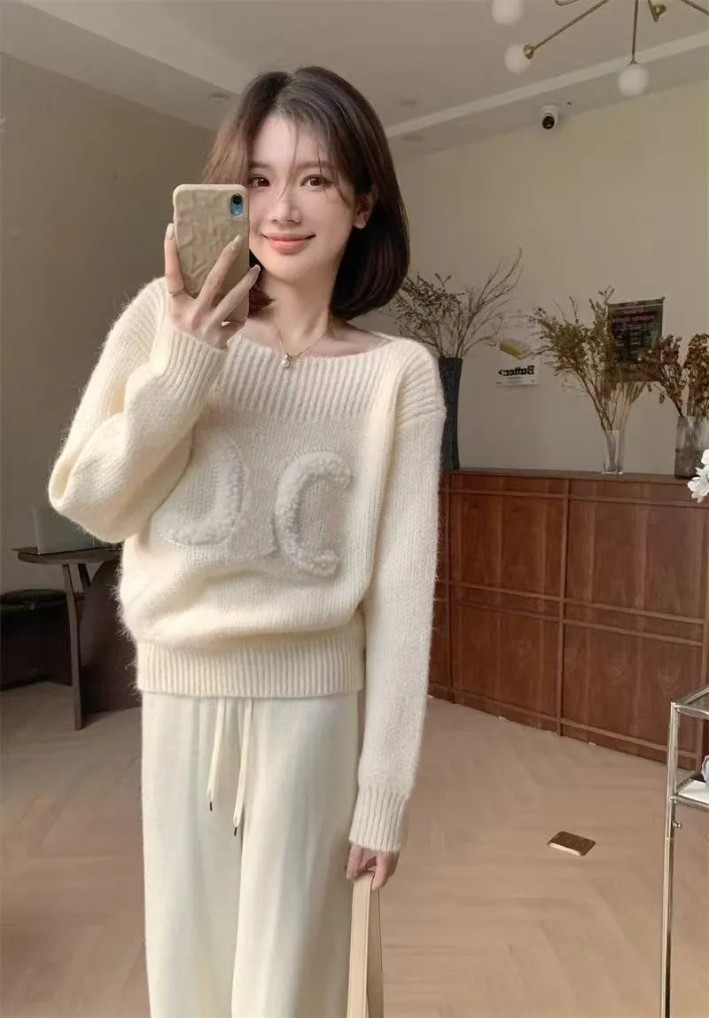 Designer Pull Vestes Pull Femme Automne Cachemire Tricot Vestes Marque De Mode Broderie Logo Laine Tricot Cardigan Manteau Lâche Casual Top Batea