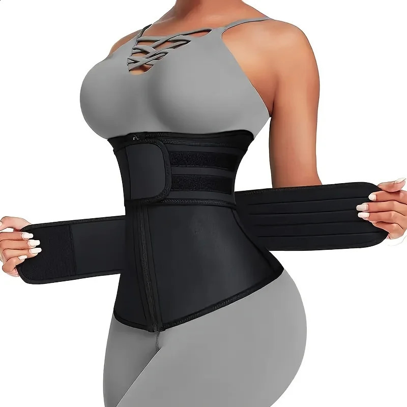 Dynamic Womens Waist Trainer Slimming Belt Sweating Adjustable Zipper Reinforced Body Shaping Waist Belt 250918