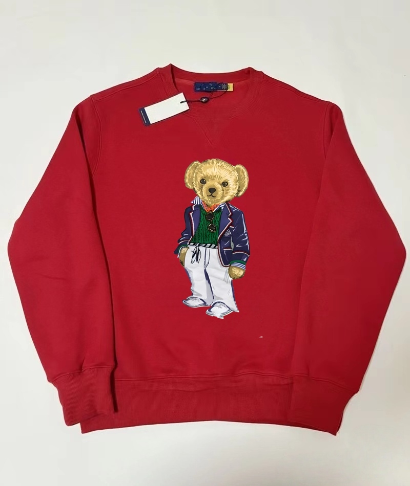 Impression d'ours en peluche mignonne!Sweat-shirt doux et câlin d'automne et d'hiver pour hommes, ajustement lâche, polyvalent, parfait pour déga