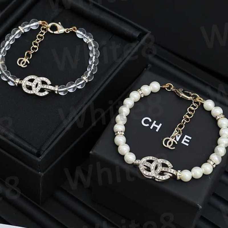 Bangle Designer Jewelry Womens Bracelet New Full Diamond Letter Pearl Can Be Worn Alone or Stacked Mirror Quality Fashion and Versatile for Women U2