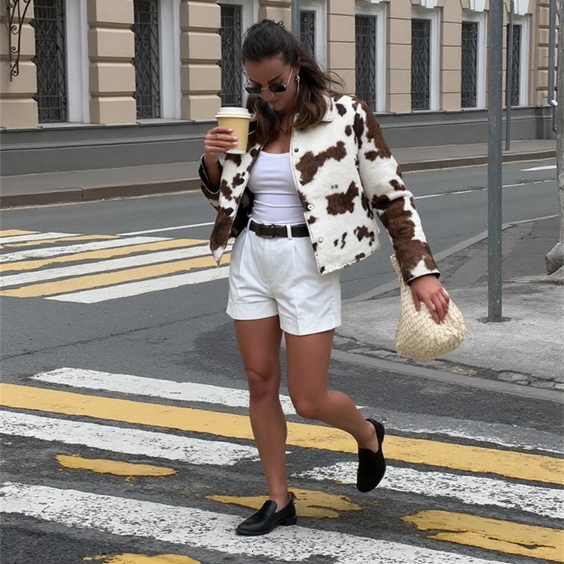 Street Leopard Print Femmes courte veste Elegant Bouton Bouton Long Flare Sleeve Female Outwear 2025 Autumn Lady Streetwear 250918