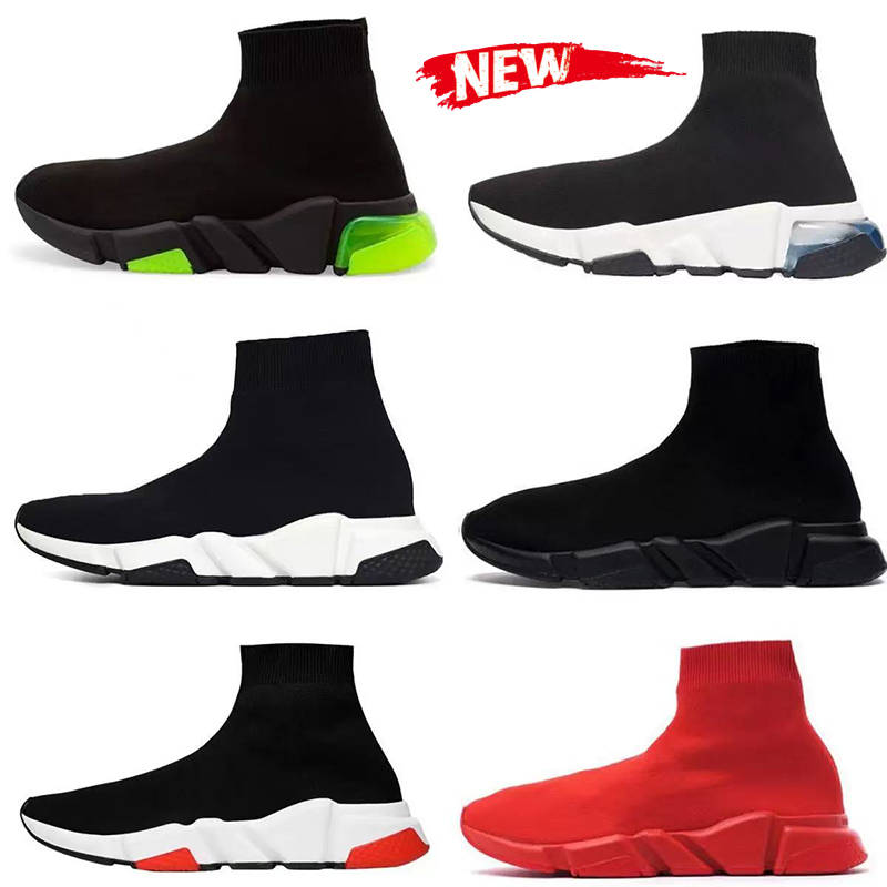 Designer Casual Sock Shoes Paris Women Mens Platform Sneakers Mesh Breathable Trainers Black White Knitted Triple Sneaker Walking Shoe Slip-on Si