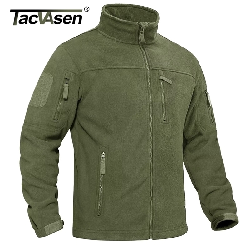 TACVASEN Mens Fleece Jacket Soft Warmth Windproof Full Zip Up Coat Multiple Zipper Pockets Hiking Working Outdoors Windbreaker250918ww