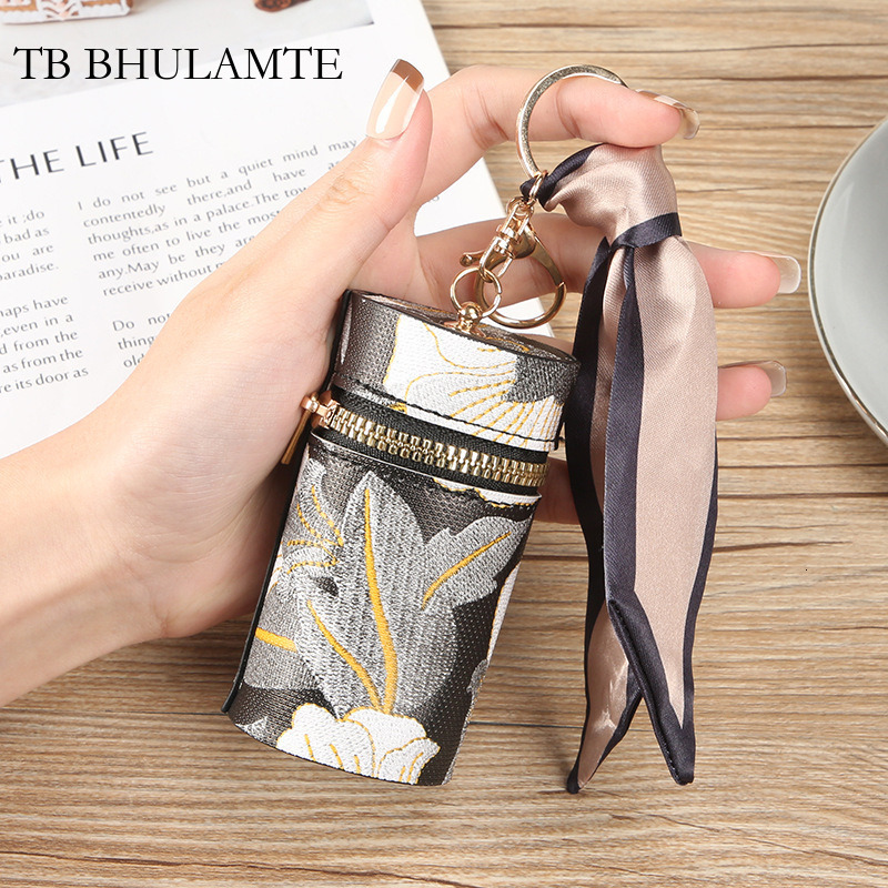 TB BHULAMTE Free Shipping Chinese Style Fashion Wallet Coin Purse Luxury Small Clear Floral Portable Earphone Lipstick Designer Bag Car Keychain