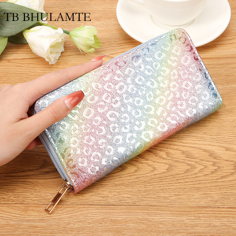 TB BHULAMTE Free Shipping New PU Long Women's Zipper Wallet Multi-card Slot Clutch Large Capacity Designer Coin Purse Phone Luxury Laser Bri