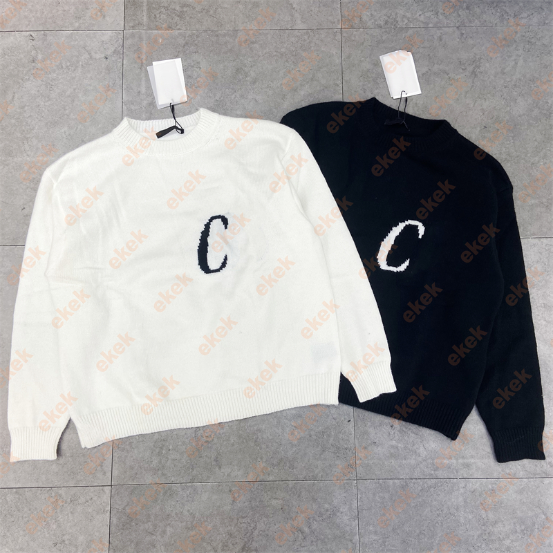 Designer Mens Sweater Fashion Minimalist Letter Jacquard Knitted Sweater High Street Mens and Womens Loose Casual Round Neck Sweater