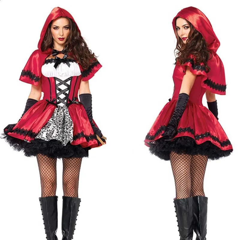 Petit-circuit du capot rouge costume de costume princesse robe fête de scène de scène de fée vêtements de fée tenues pour Halloween 250919