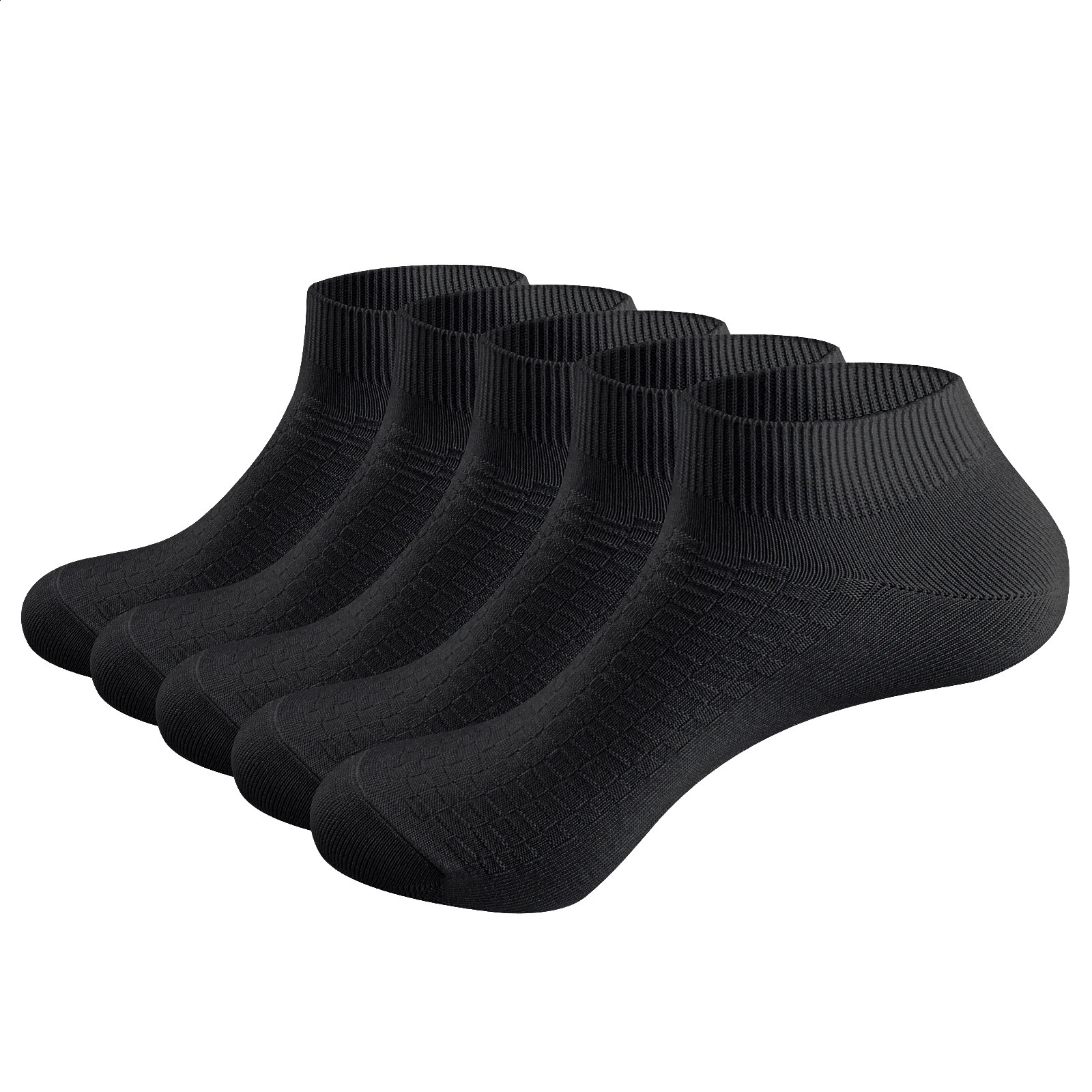 YUEDGE Men Socks Bamboo Thin Short Socks Breathable Casual Sports Low Cut Running Socks 5 Pairs Pack 250918
