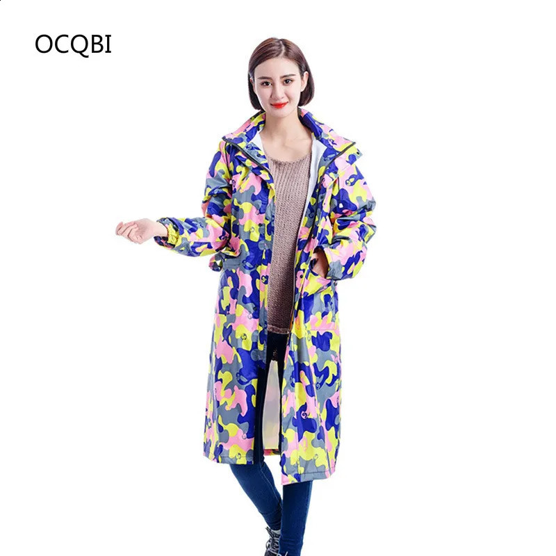 Réfacier long randonnée camouflage imperméable pour hommes et femmes Motorcycle adulte manteau de pluie extérieure hommes veste de pluie 250819