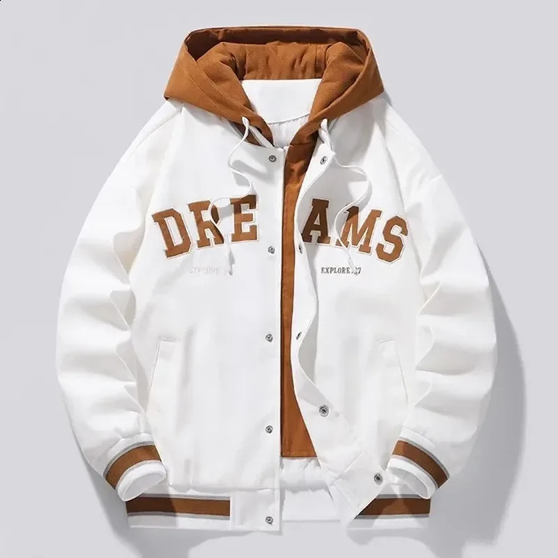 Spring Mens Windbreaker Hooded Jackets Men Baseball Pilot Bomber Pure Cotton Jacket Hip Hop Streetwear Coat Fashion Coat 250918
