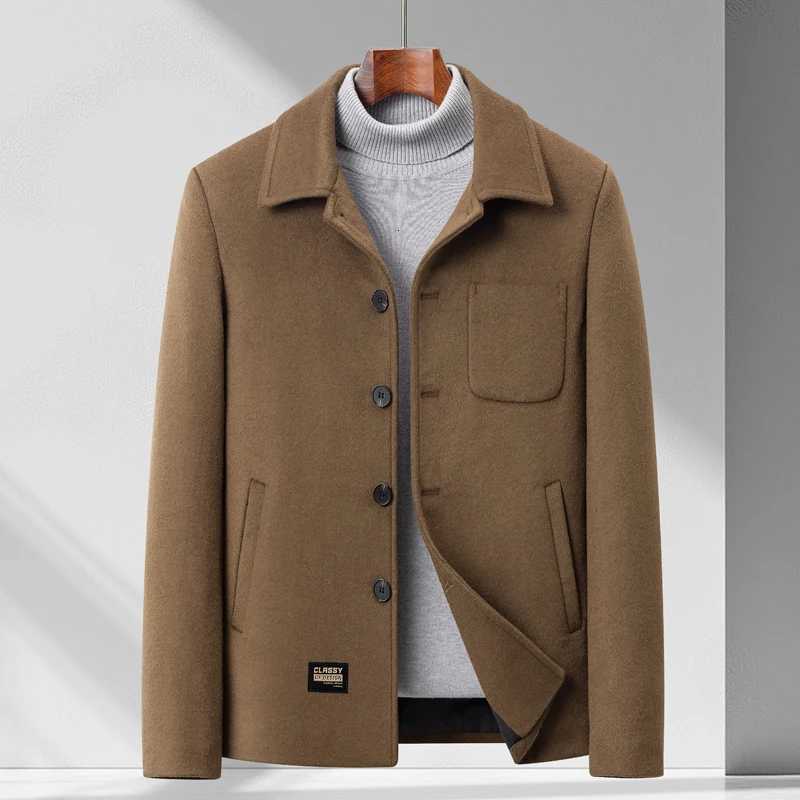 Men d'automne d'hiver Vestes en laine Navy Coffee Black Repliez le collier simple Basted Mentlemen Mentlemen Soft Warm Tenues Fashion X250919