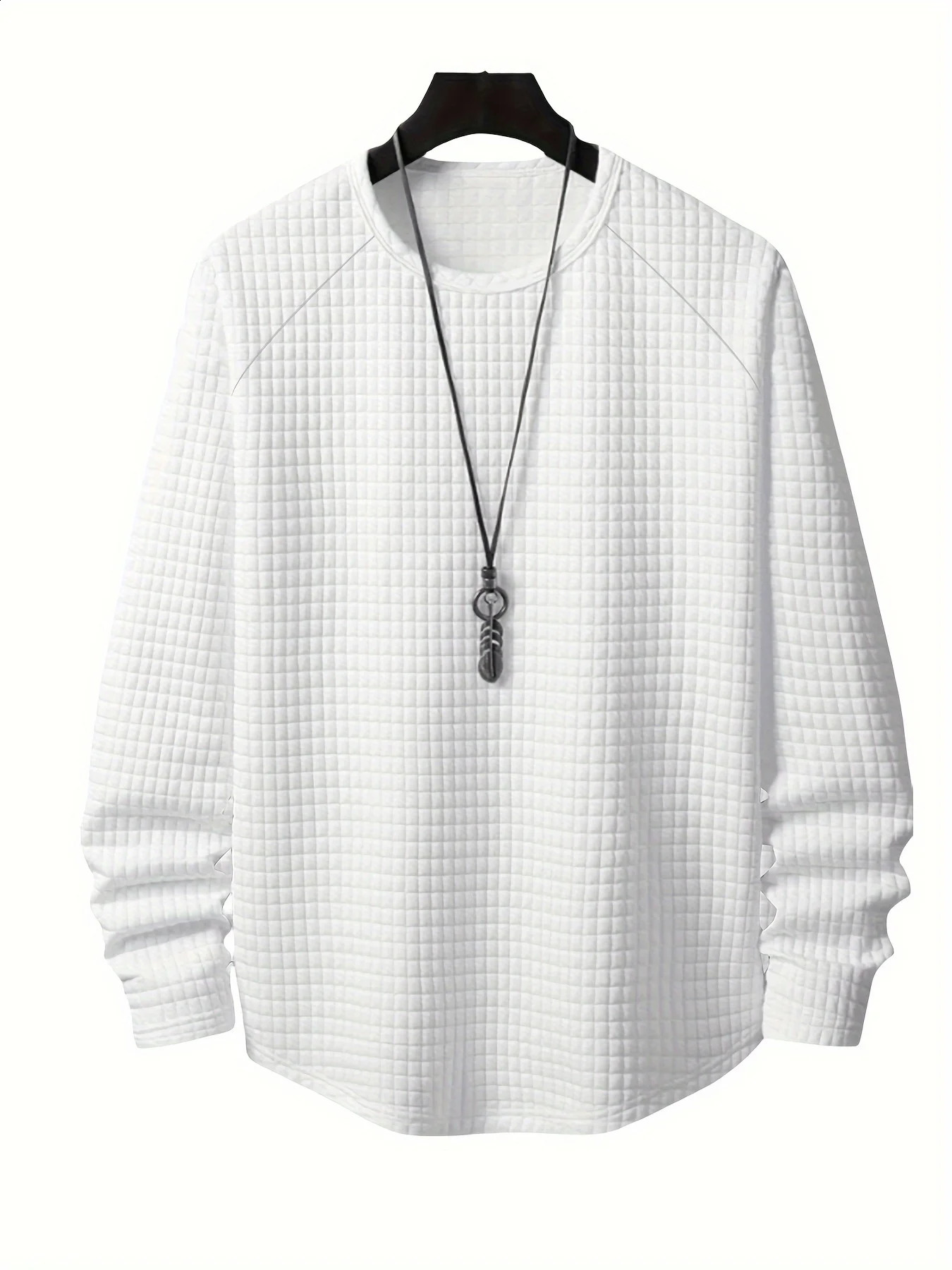 hoodie for men in spring and autumn fashion thin and versatile casual long sleeved round neck top solid color simple bas 250918
