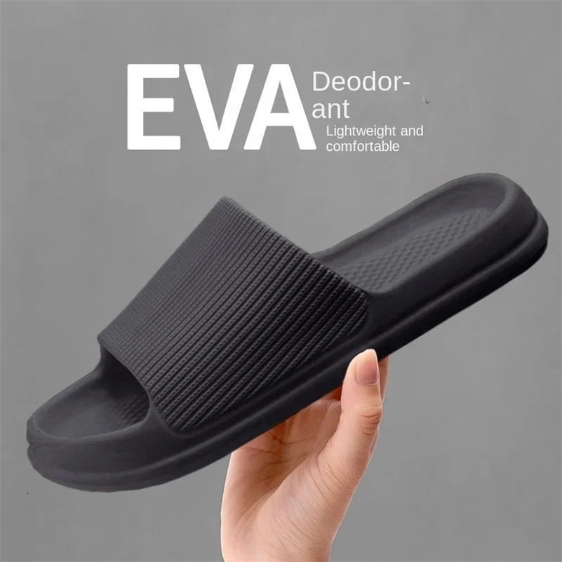 Fashion Mens Womens Sandals AntiSlip WearResistant EVA Thick Sole Comfortable Home Slippers Bathroom Bath FlipFlops 250918