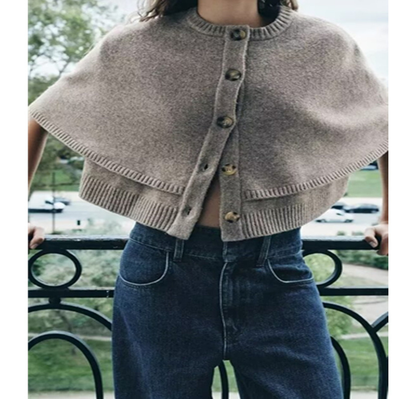 Zevity Women O Neck Breasted Solid Color Knitted Shawl Sweater Jacket Female Chic Cape n Leisure Coats Tops CT7341 250919