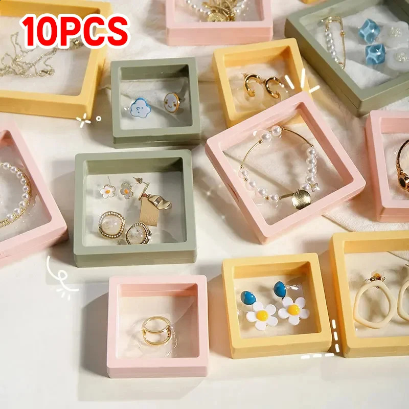Boîte d'emballage de bijoux de film transparent 10ps