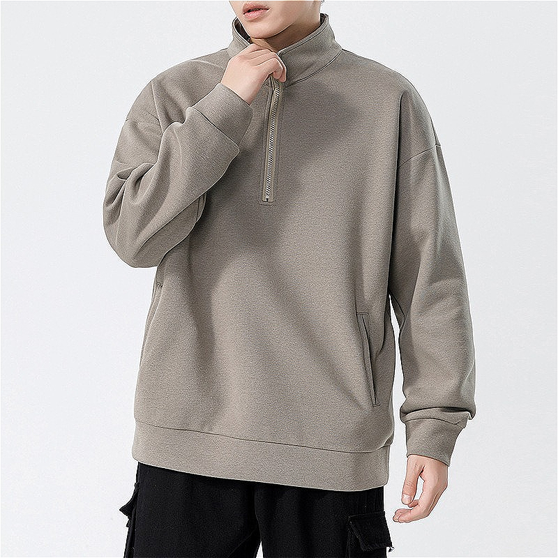 Sweat-shirt à col roulé H164 pour les hommes Sweat à tendance lâche épaissie d'automne