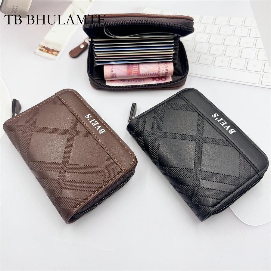 TB BHULAMTE Free Shipping New Designer Mini Card Holder Men's Wallet Multi-card Slot Coin Purse Ultra-light Simple Korean Version Bank Luxury C