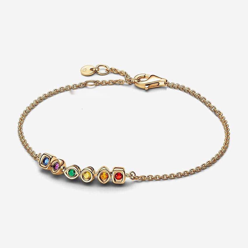 Gold Hand Chain Bracelet Gemstone Accented 925 Sterling Silver Bracelet for Women Luxury Hand Chain Jewelry with Gift Box Z250818