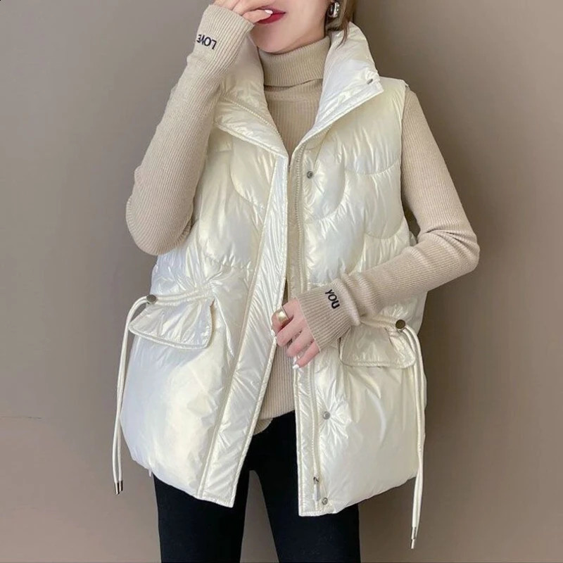Le gilet de coton en coton pour femmes parkas d'hiver d'automne épaississez des gilets en coton chaud en manteau