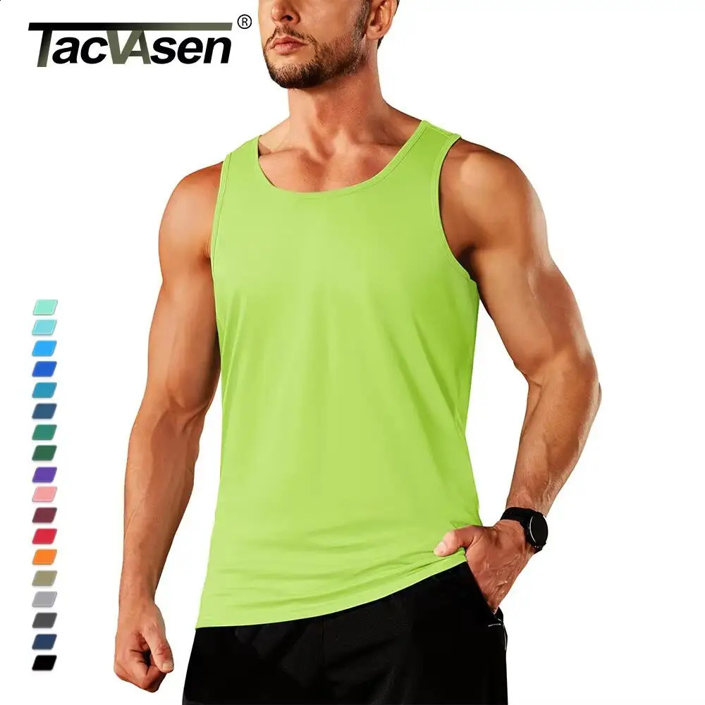 Tacvasen Quality Cotton Top Top Mens Crew Nou Sans manche Tshirt Gym Fitness Workout Body Body Body