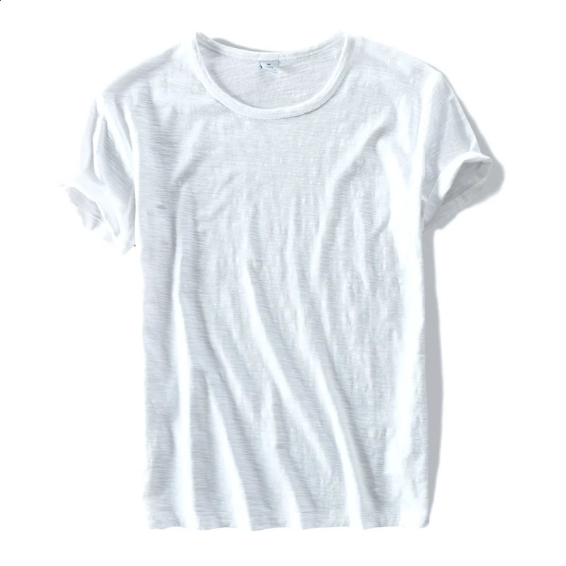 Vêtements de style T-shirt Hommes Coton Coton Sorcée courte Round Couper T-shirts Blanc Men Solid Tshirt Mens Camiseta 250919