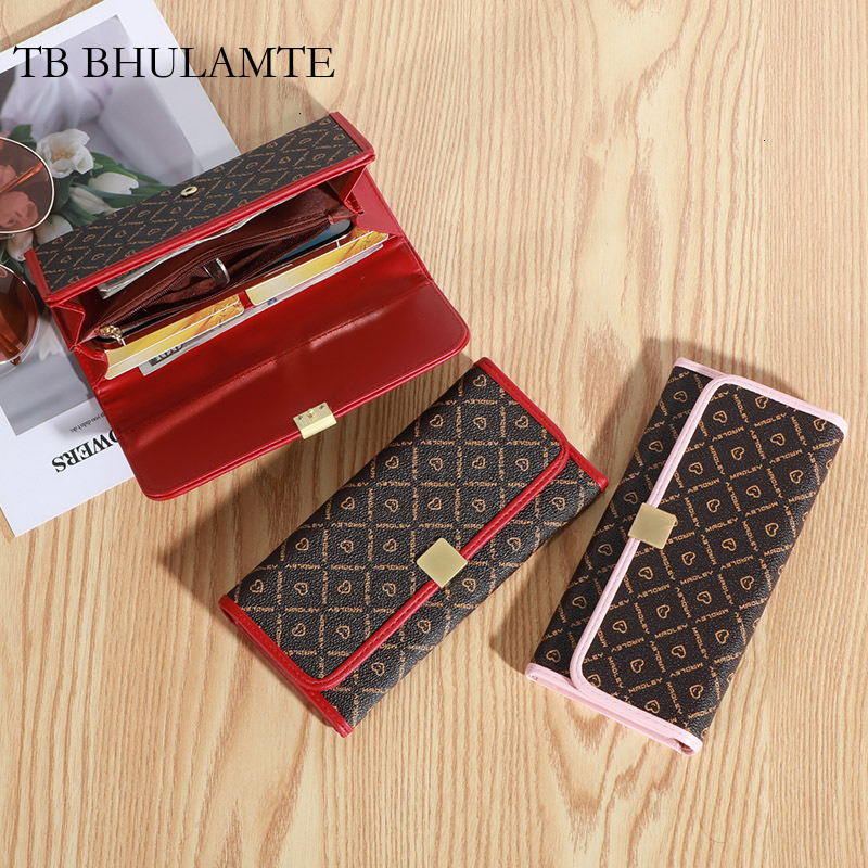 TB BHULAMTE Free Shipping New Women's Wallet Long Style Color Block Zipper Large Capacity Clutch Designer Bag Luxury Purse Phone Bag