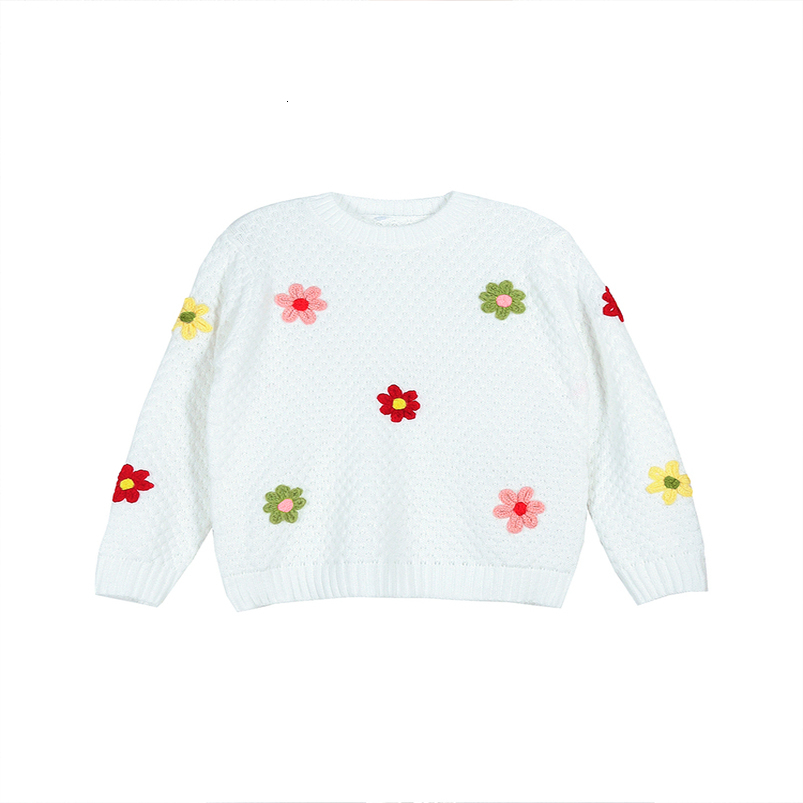 Womens Long Sleeve Flower Prickle White Sweater Autumn Winter Collection Comfortable Fashionable Top for 250919