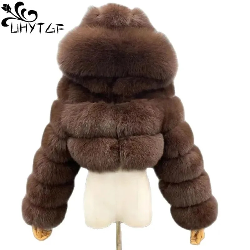 Quality Furry Cropped Faux Fur Coats And Jacket Women Short Fluffy Tops Coat With Hooded Winter Fur Jackets Ladies Cardigan 2740 250918