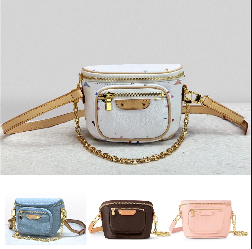 Luxury Brand mini bumbag Womens designer mini shoulder bags Waist bag Chain small handbags clutch Gradient flower Luxury crossbody for women Chest b