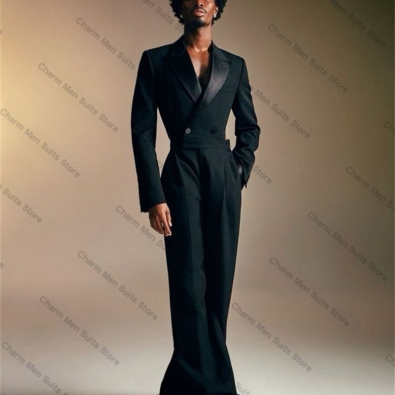 Black Men Suits Set 2 Piece BlazerPant Trouser With Belt Customized Groom Wedding Tuxedo Formal Office Prom Jacket Outfit y250918