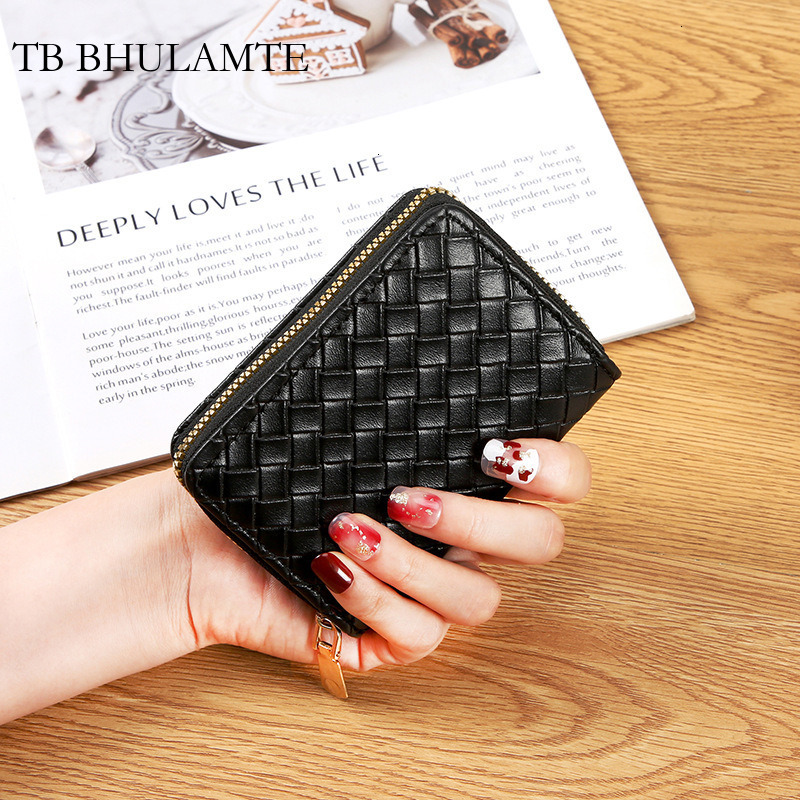TB BHULAMTE Free Shipping Luxury Designer New Simple And Fashionable Woven Texture Wallet Multifunctional Accordion Card Holder Multi Card Slot Card