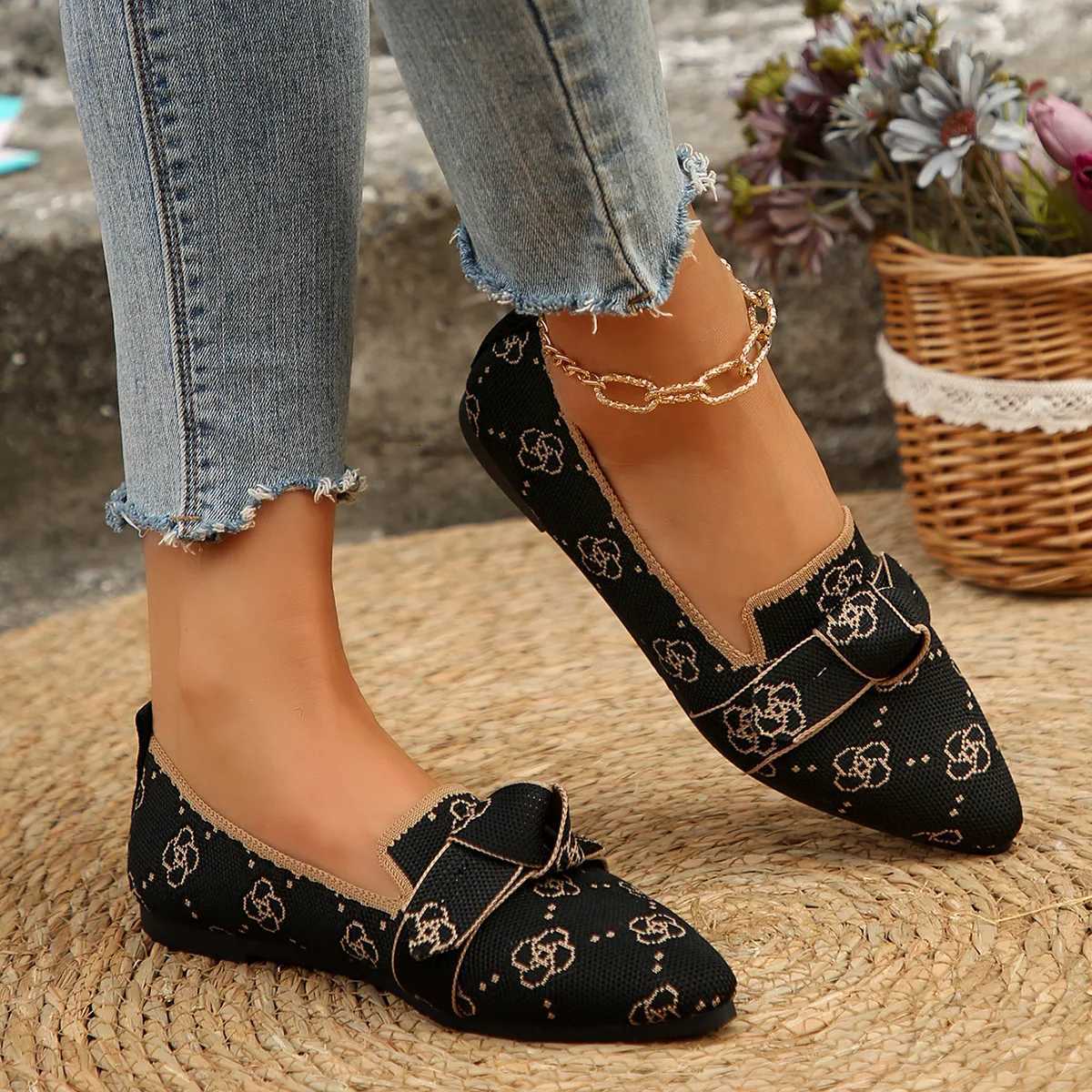 Nouvelles femmes en coulé en tricot à plat respirant des couleurs une couleur unie confortable chaussures de marche décontractées