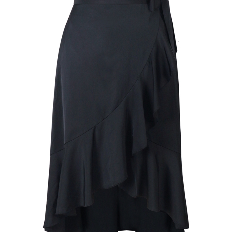 Plus Size 2025 Womens Irregular Layered Solid Colour Halfbody Skirt Polyester Versatile Elastic Waist Temperament Elegant y250918
