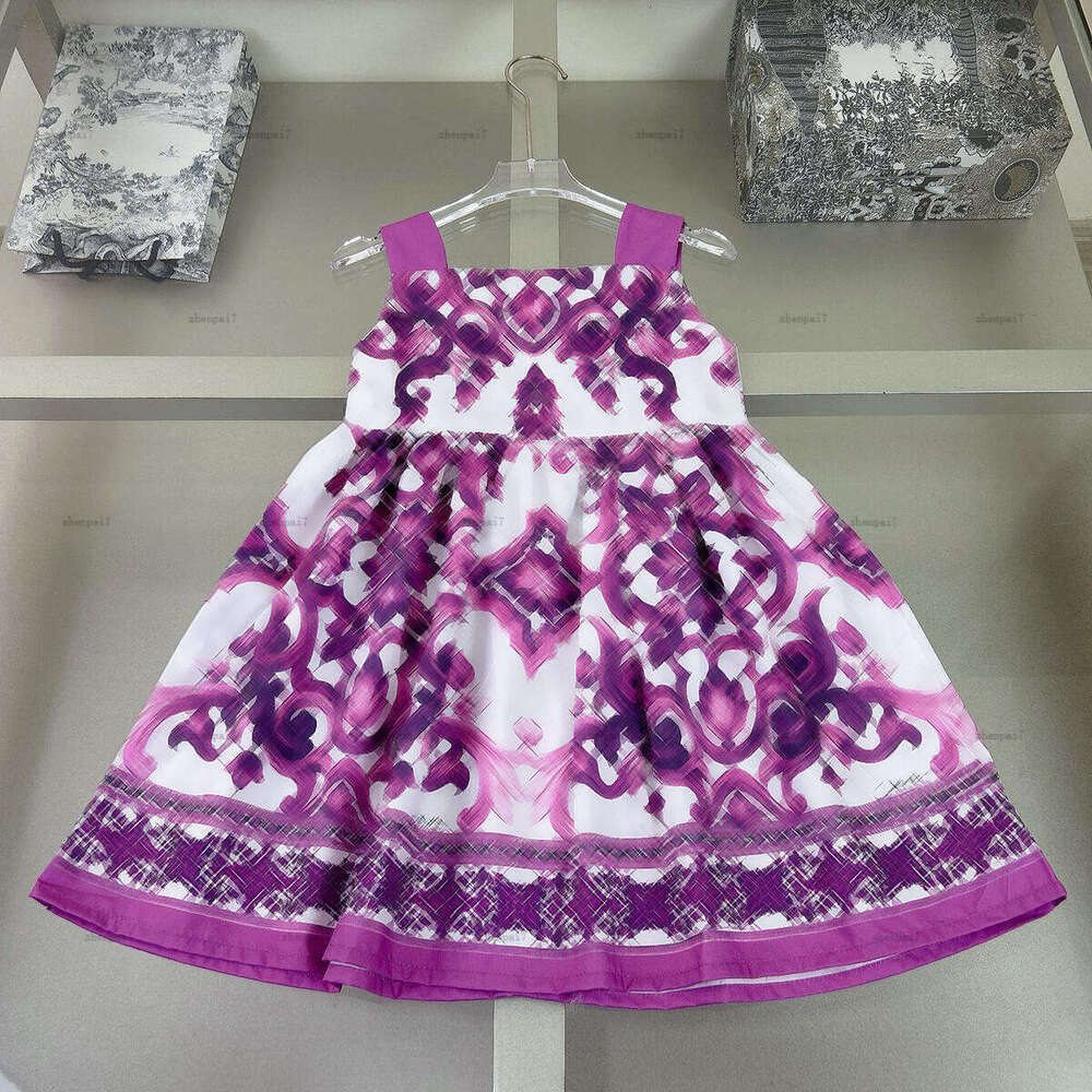 Top Slip girls dress Purple design Princess dress kids designer clothes Summer partydress baby skirt A001X01N098-a-image-1075791313