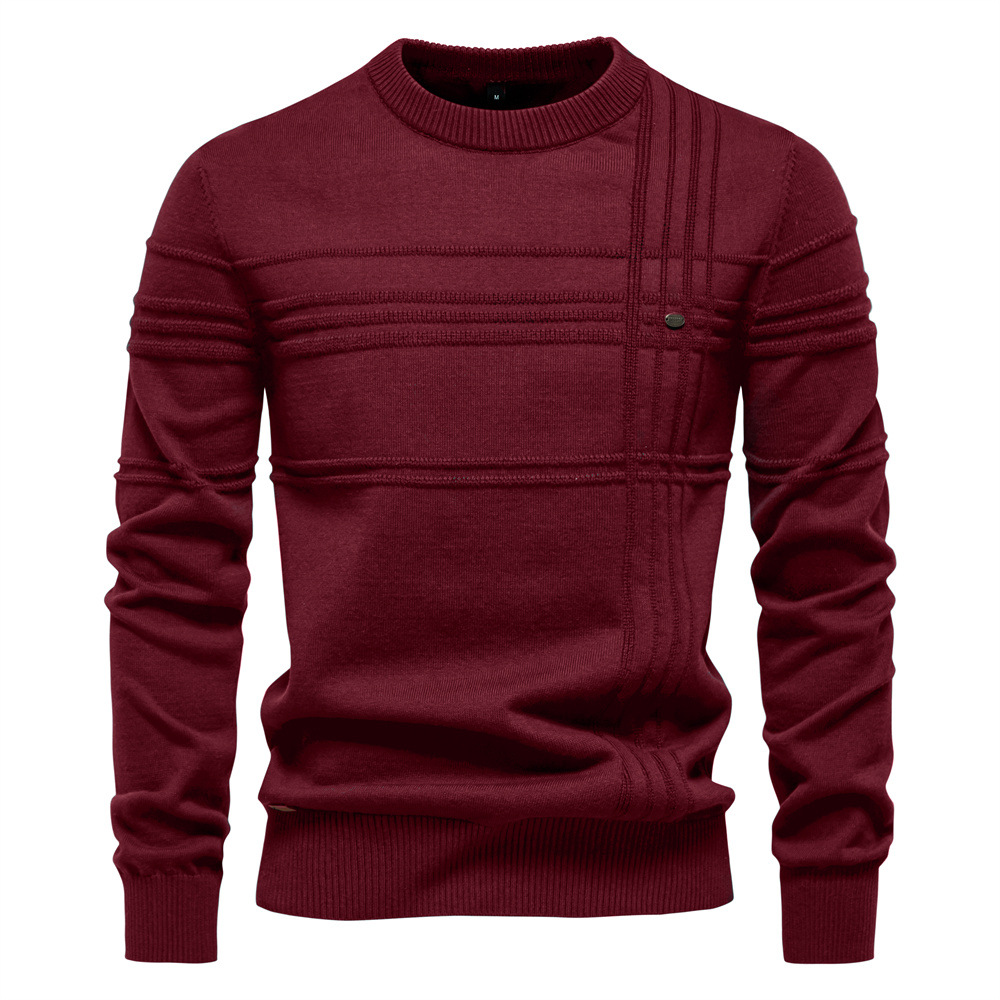 Designer Automne Hiver Hommes Pull Col Rond Couleur Unie Laine Tricot À La Mode Pull À Manches Longues Tailles Européennes: S - 2XL