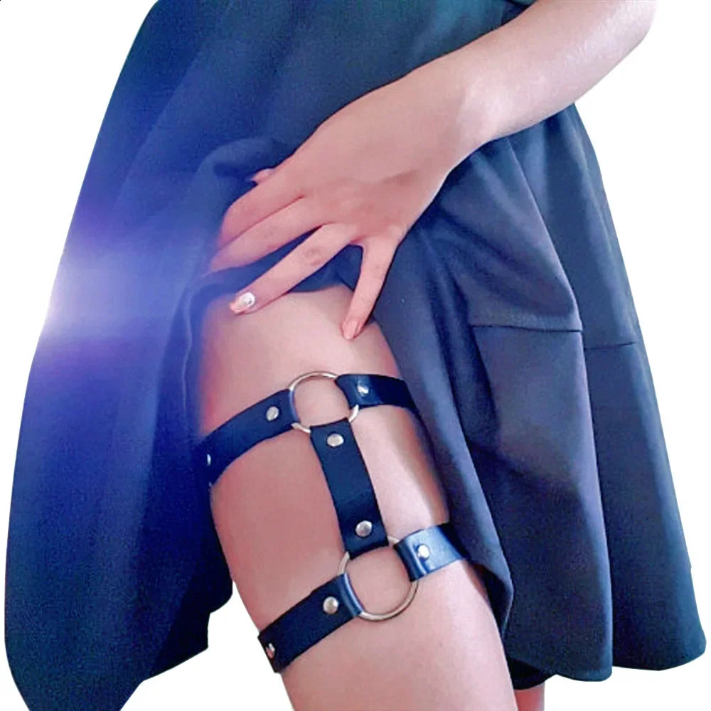 Sexy Rock Leather Belt Suspenders Harajuku Cosplay Elastic Girl Women Harness Leg Goth Black Gothic Punk Thigh Garter 250919