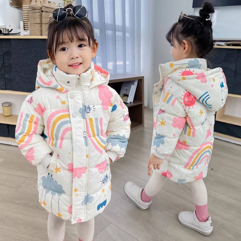 Nouvelles filles garçons en bas de veste d'hiver manteaux pour enfants vêtements à capuche moucheur de vent pour enfants 2 à 7 ans
