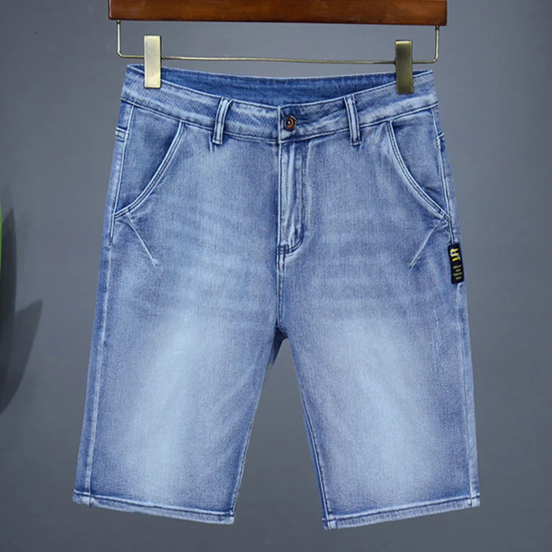 Mens Straight Casual Denim Shorts Simple Solid Cargo Slim Jeans Comfortable Breathable Bermuda Short Pants Summer Y2K 250919